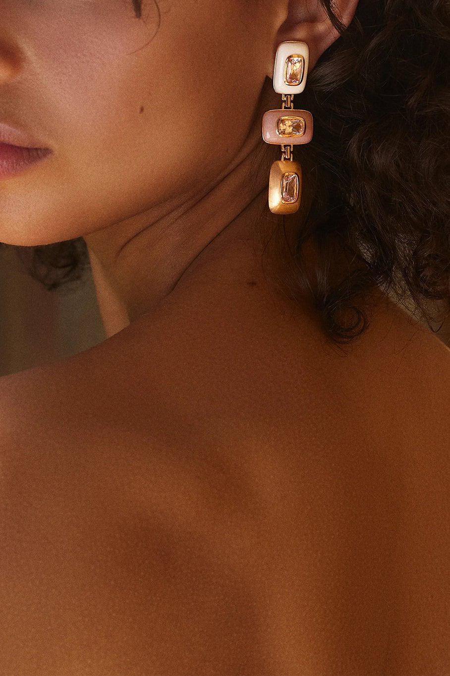 EMILY P WHEELER-Patchwork Earrings-ROSE GOLD