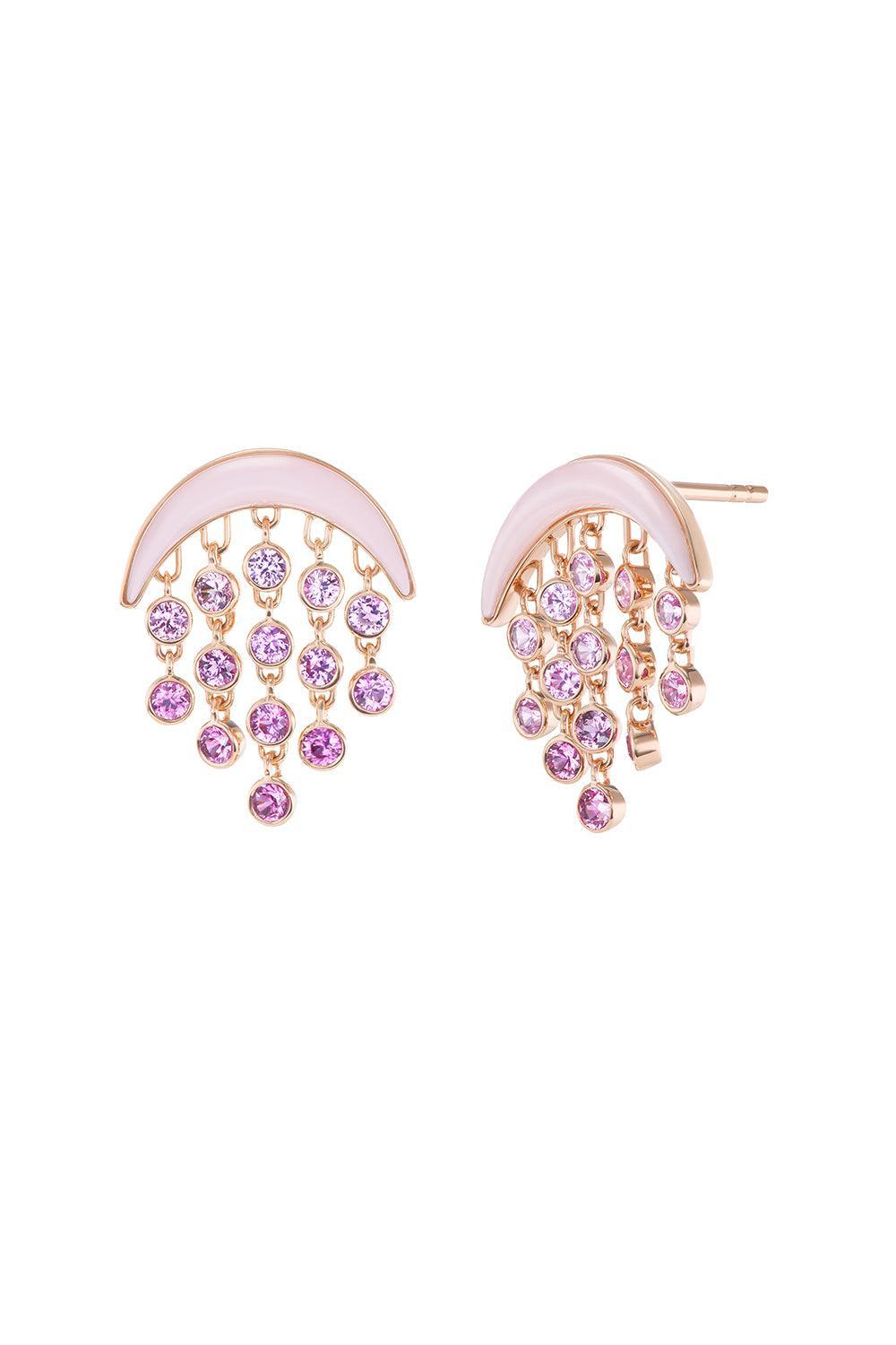 Sapphire Opal Baby Fringe Earrings-ROSE GOLD-JEWELRYFINE JEWELEARRING-EMILY P WHEELER