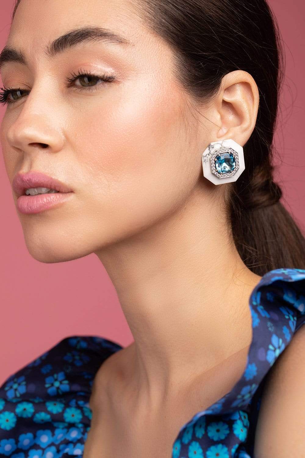 EMILY P WHEELER-Oversized Studs-WHITE GOLD