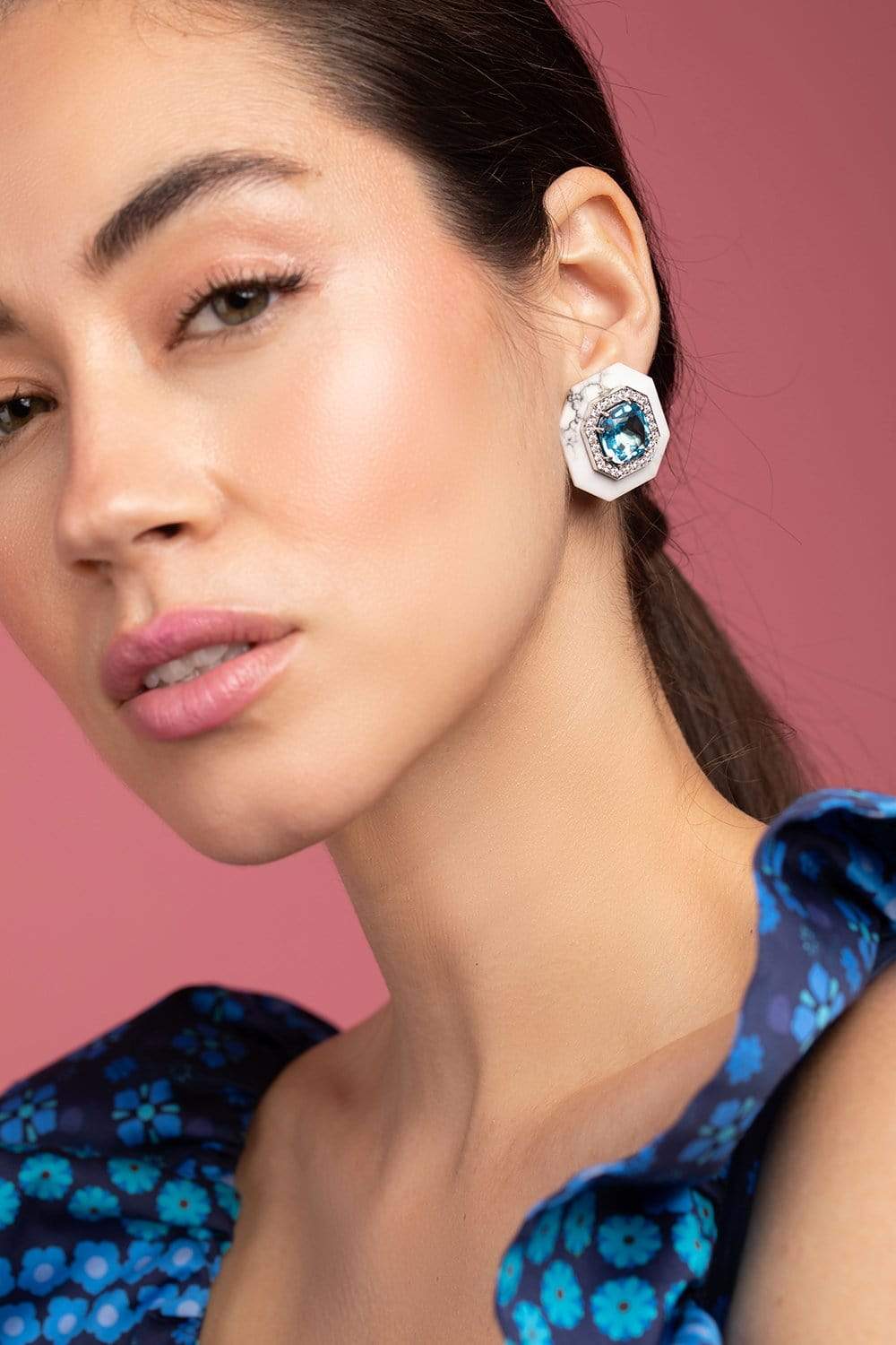 EMILY P WHEELER-Oversized Studs-WHITE GOLD