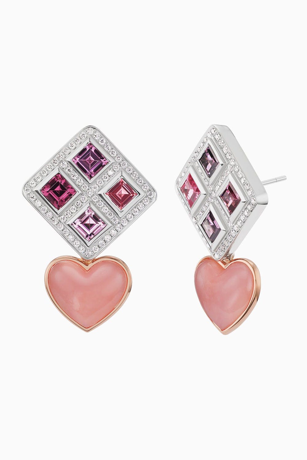 EMILY P WHEELER-Puffy Heart Earrings-WHITE GOLD