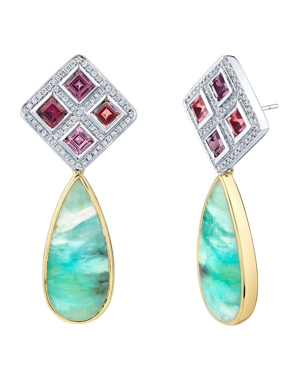 EMILY P WHEELER-Blue Opal, Spinel and Diamond Earrings-YELLOW GOLD