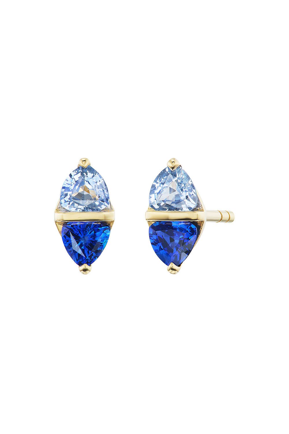 EMILY P WHEELER-Blue Sapphire Stud Earrings-YELLOW GOLD