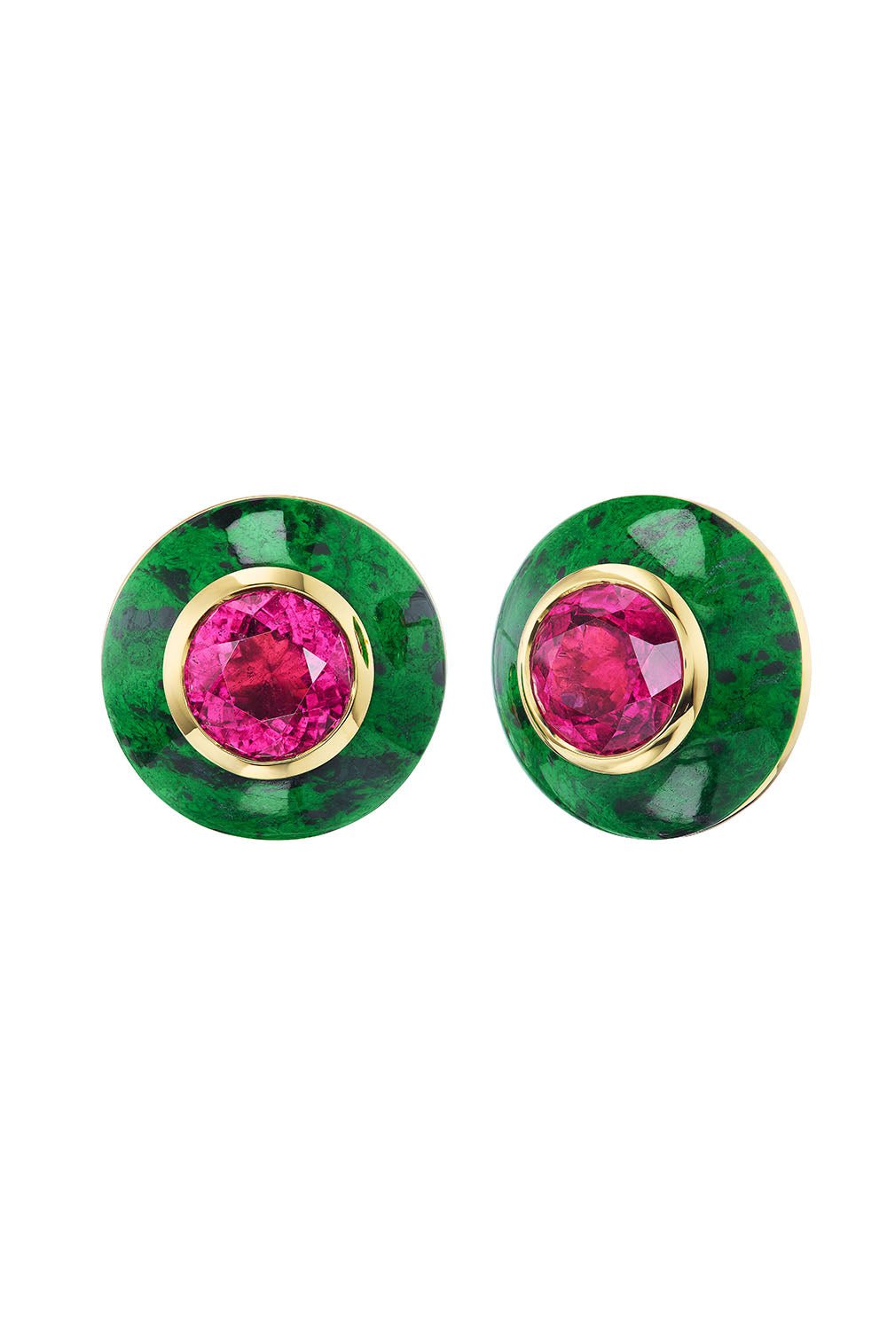 EMILY P WHEELER-Button Stud Earrings-YELLOW GOLD