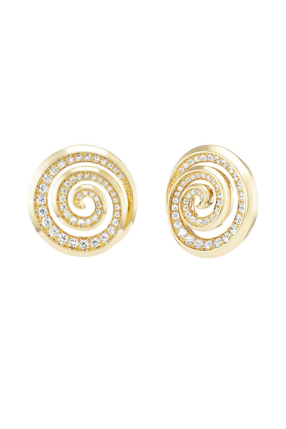 Diamond Spiral Stud Earrings-YELLOW GOLD-JEWELRYFINE JEWELEARRING-EMILY P WHEELER