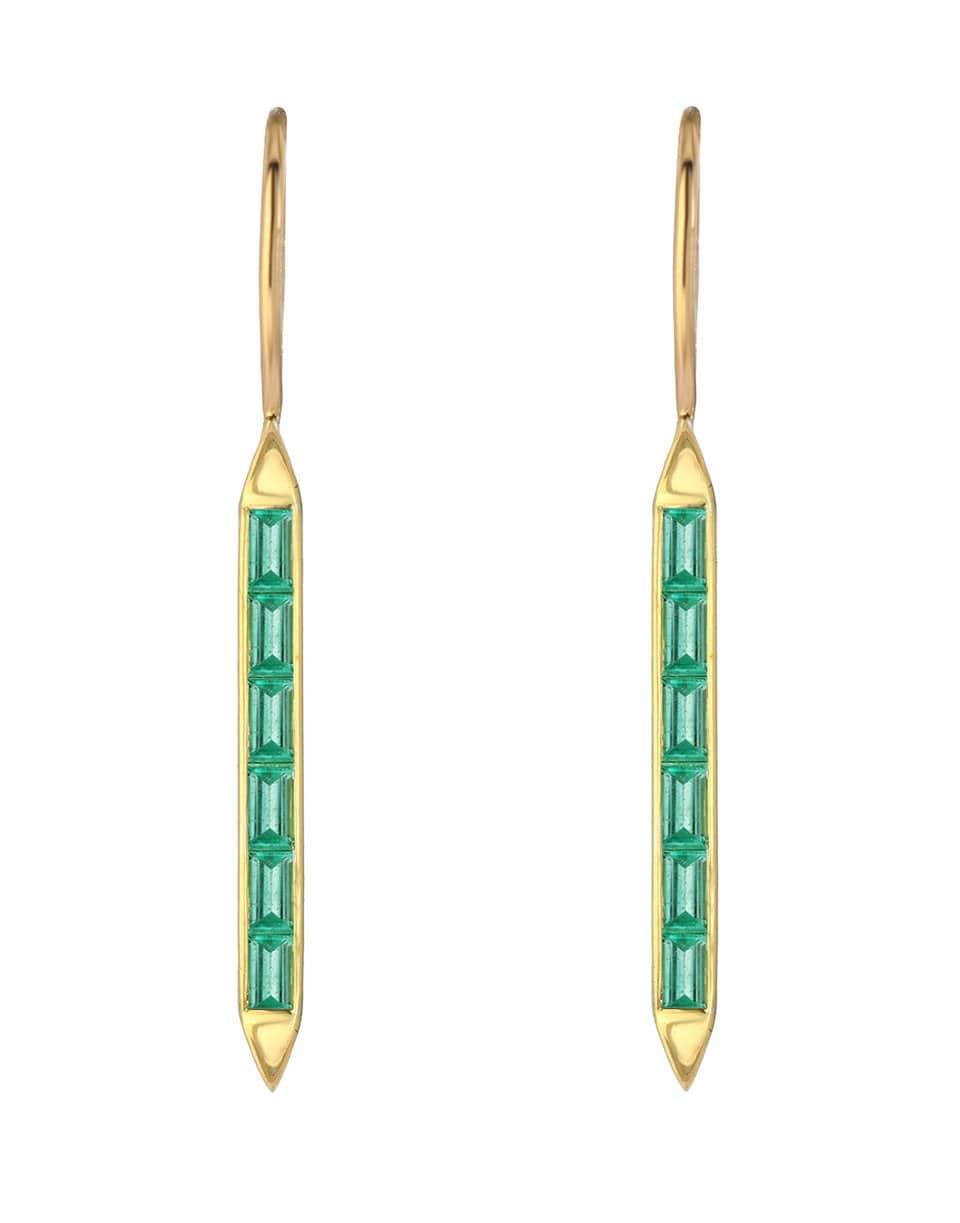 EMILY P WHEELER-Emerald Line Earrings-YELLOW GOLD