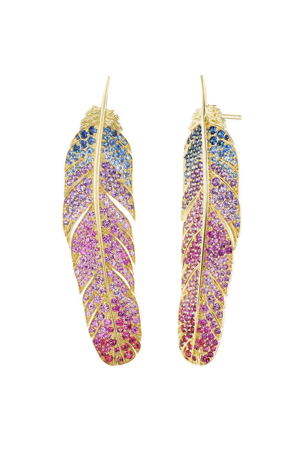 Feather Earrings-YELLOW GOLD-JEWELRYFINE JEWELEARRING-EMILY P WHEELER