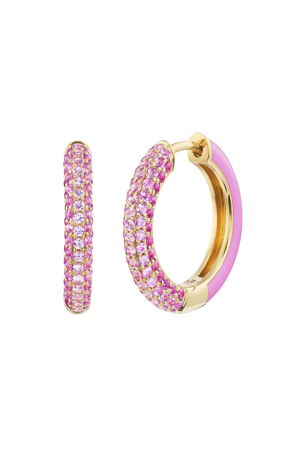 EMILY P WHEELER-Flamingo Duo Hoop Earrings-YELLOW GOLD