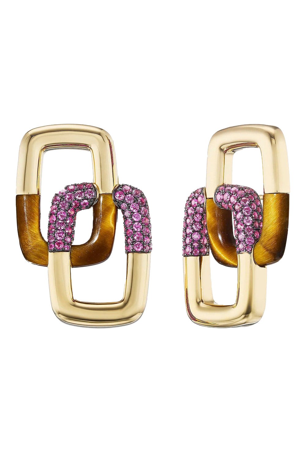 EMILY P WHEELER-Peggy Pink Sapphire Stud Earrings-YELLOW GOLD
