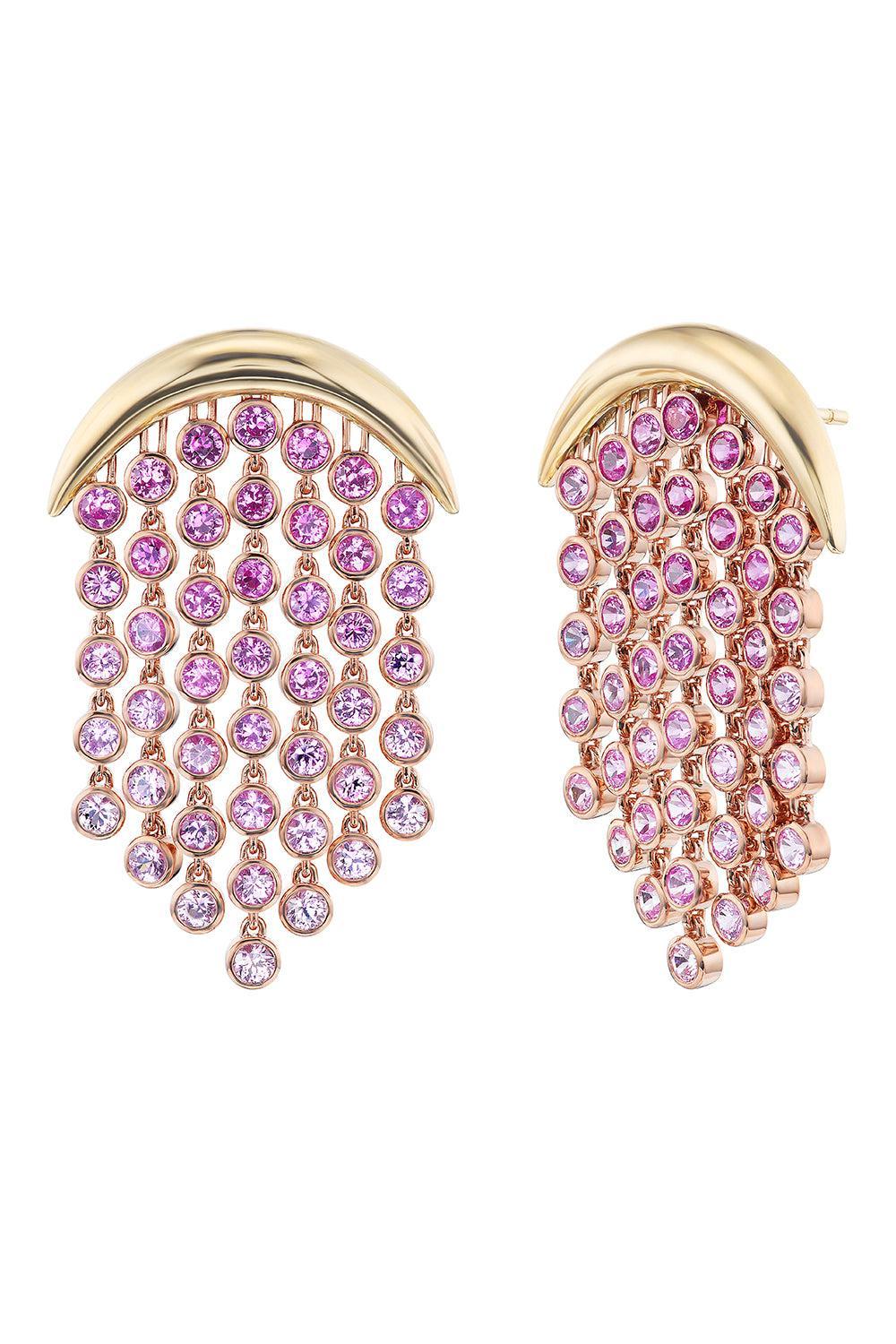 Pink Sapphire Fringe Earrings-YELLOW GOLD-JEWELRYFINE JEWELEARRING-EMILY P WHEELER