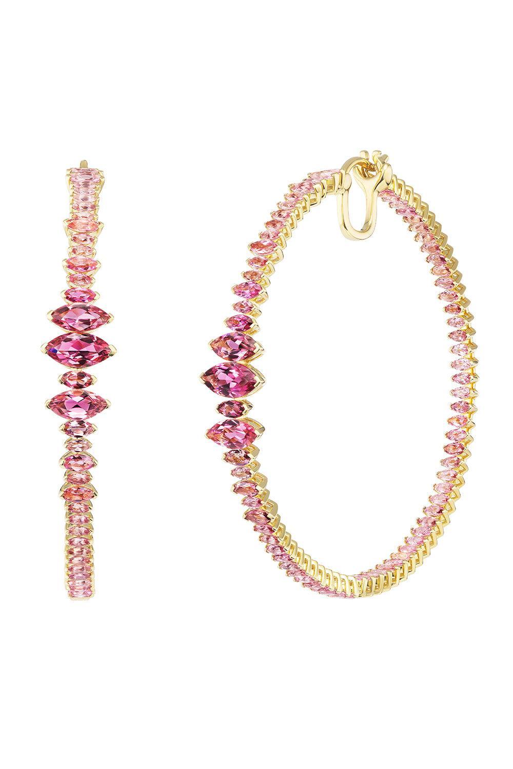 Tourmaline Arashi Hoop Earrings-YELLOW GOLD-JEWELRYFINE JEWELEARRING-EMILY P WHEELER