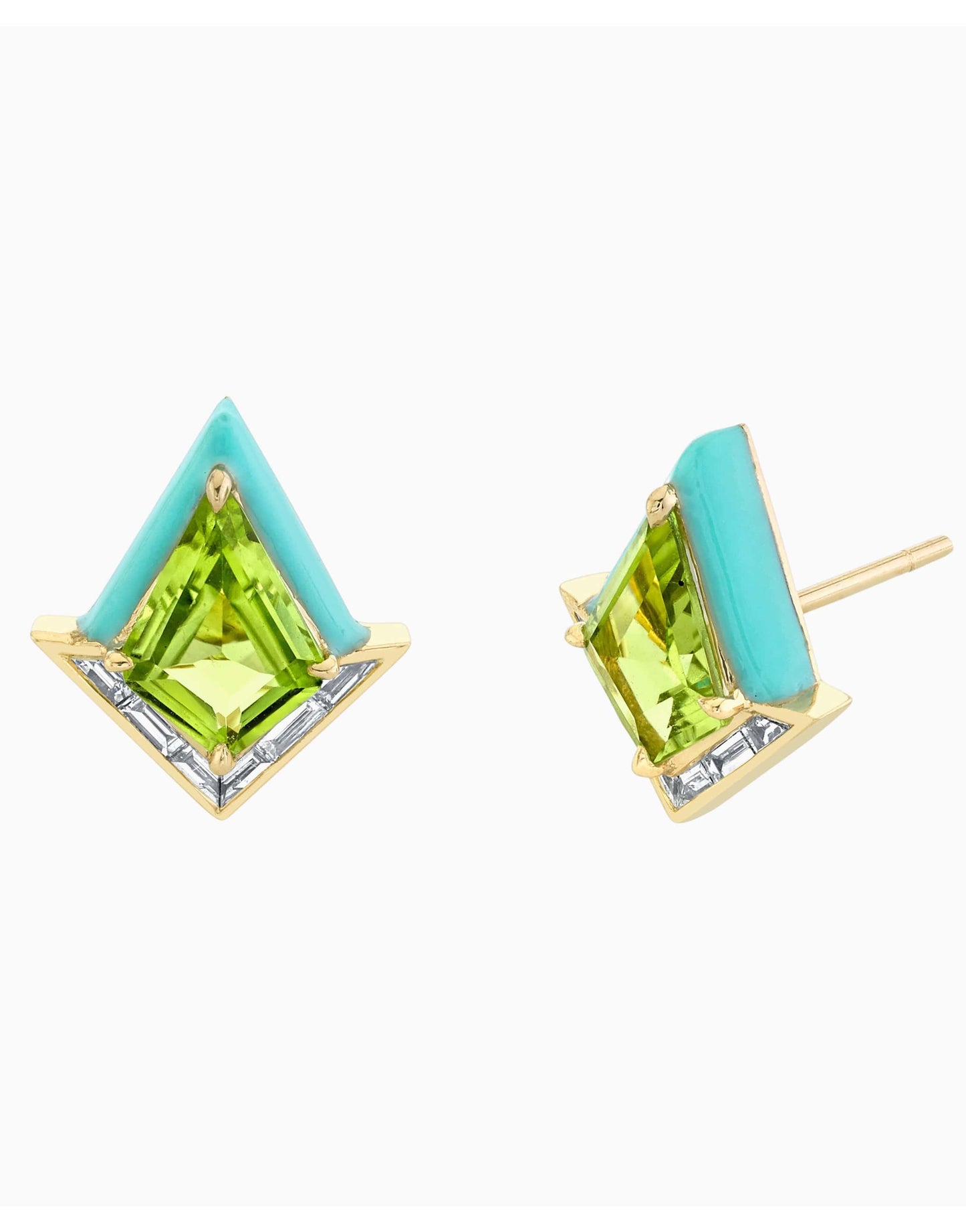 EMILY P WHEELER-Turquoise Drop Twinkle Earrings-YELLOW GOLD