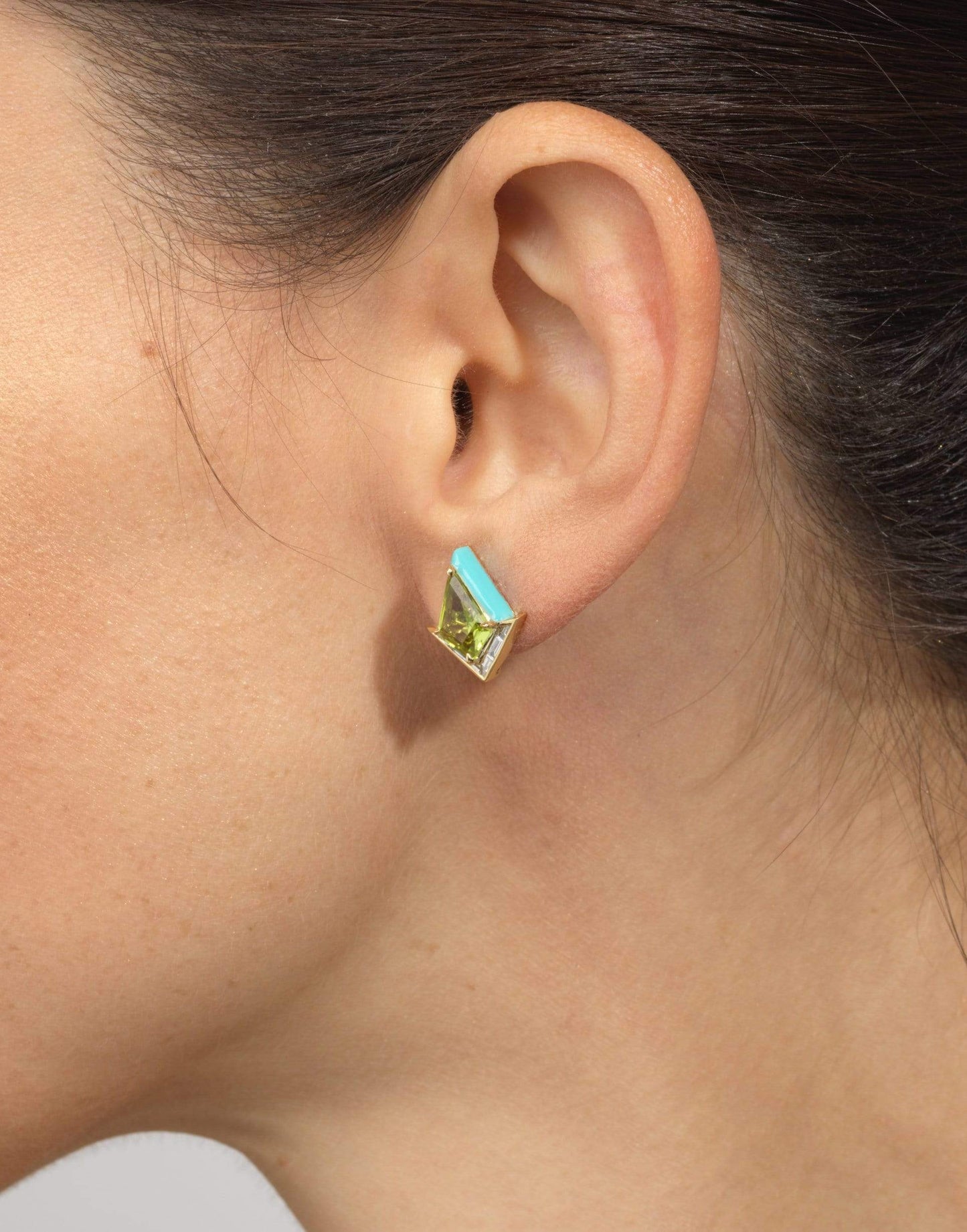 EMILY P WHEELER-Turquoise Drop Twinkle Earrings-YELLOW GOLD