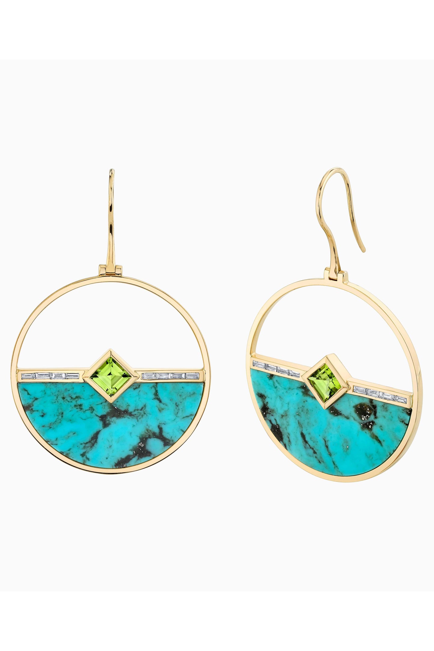 EMILY P WHEELER-Turquoise Horizon Earrings-YELLOW GOLD