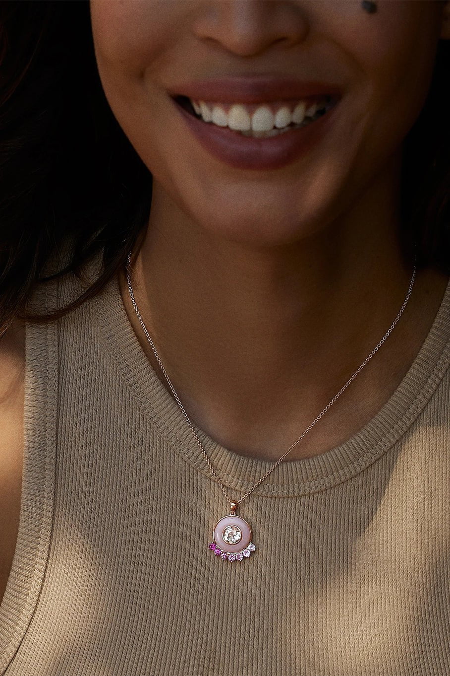 EMILY P WHEELER-Morganite Anna Necklace-ROSE GOLD