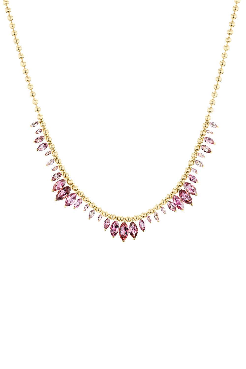 Pink Tourmaline Arashi Necklace-YELLOW GOLD-JEWELRYFINE JEWELNECKLACE O-EMILY P WHEELER