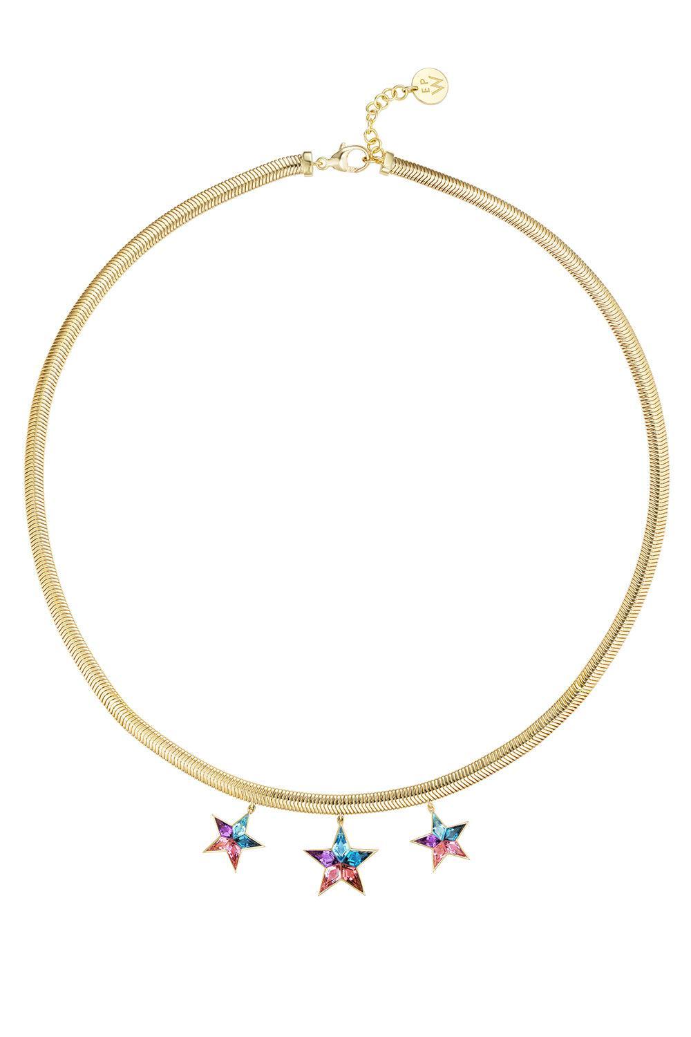 Tourmaline Three Star Necklace-YELLOW GOLD-JEWELRYFINE JEWELNECKLACE O-EMILY P WHEELER
