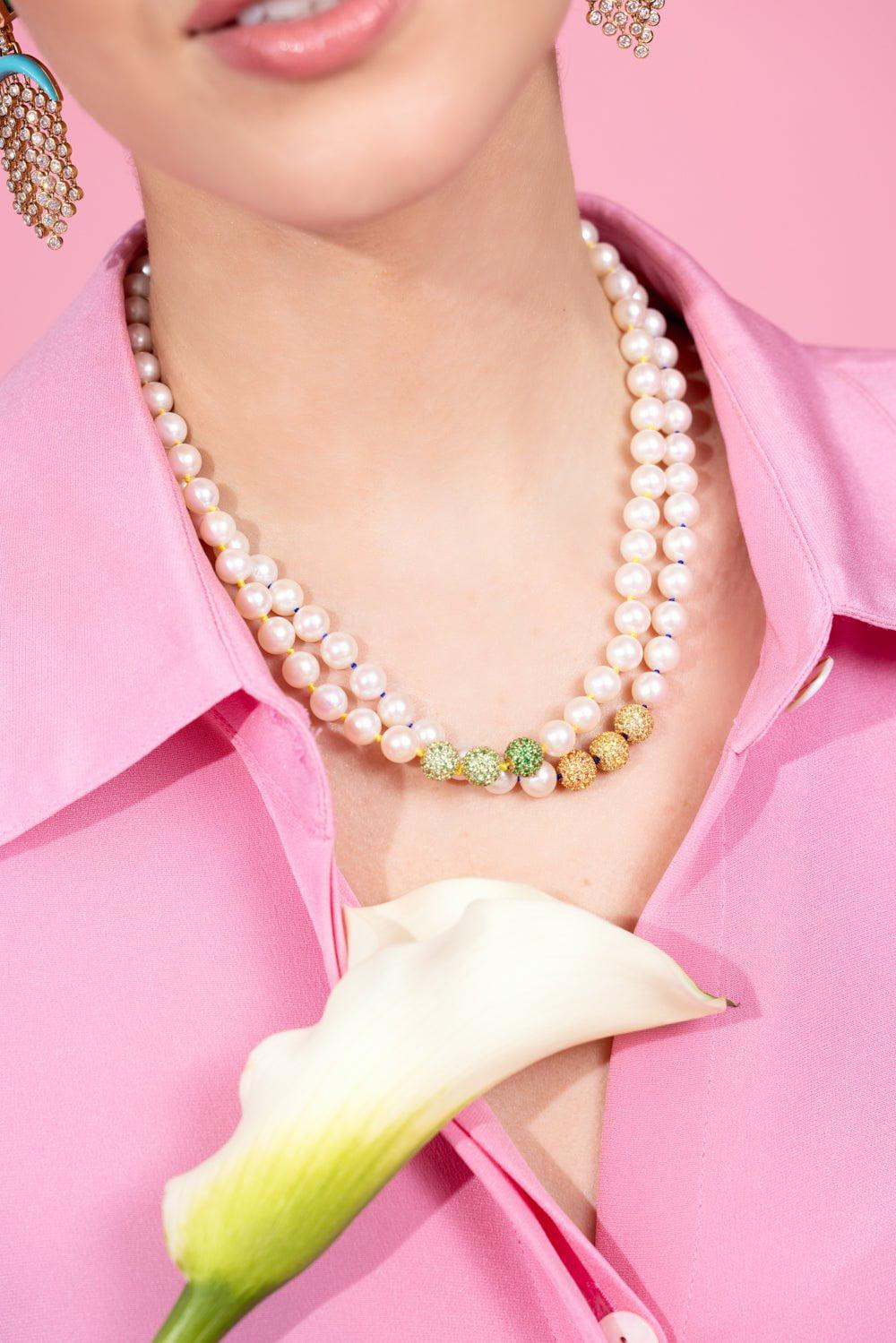 EMILY P WHEELER-Yellow Sapphire Pearl Layering Necklace-YELLOW GOLD
