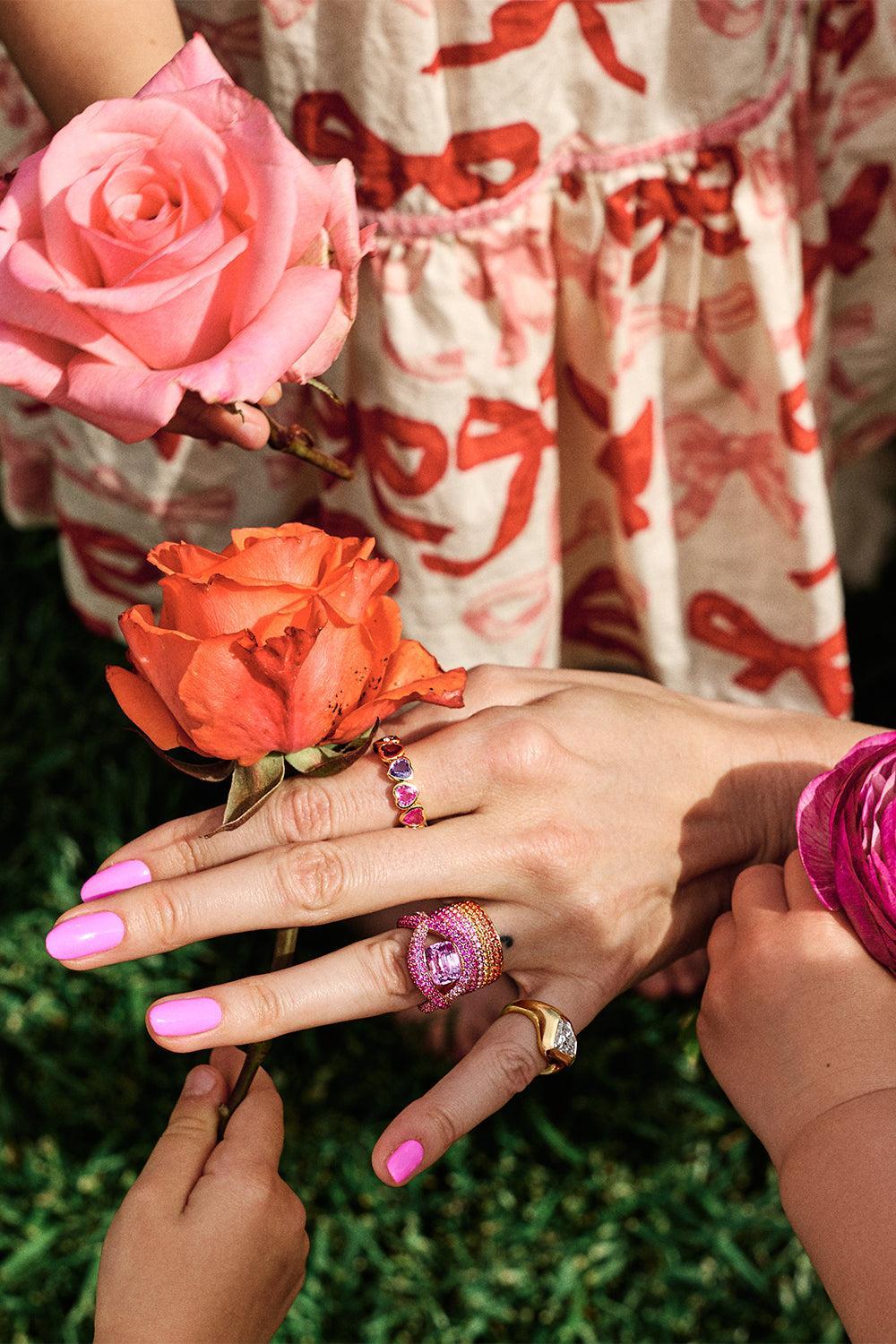 Pink Sapphire Twist Ring-ROSE GOLD-6.5-JEWELRYFINE JEWELRING-EMILY P WHEELER