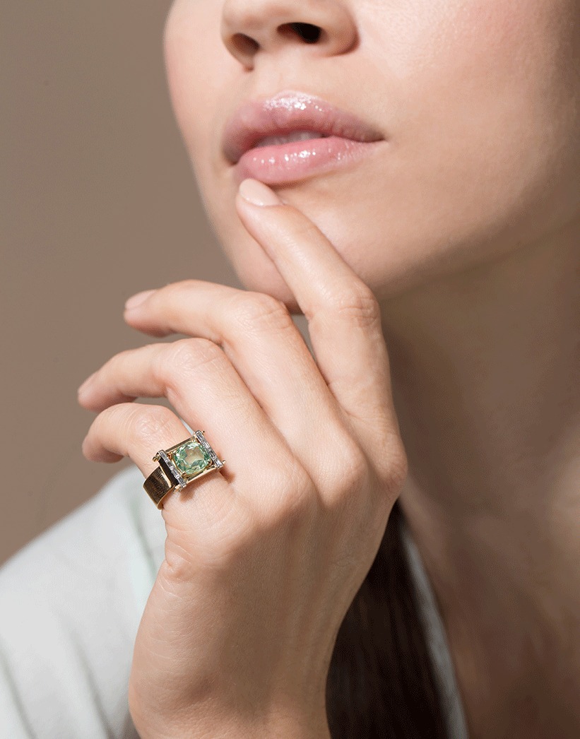 EMILY P WHEELER-Grossular Garnet Ring-YELLOW GOLD