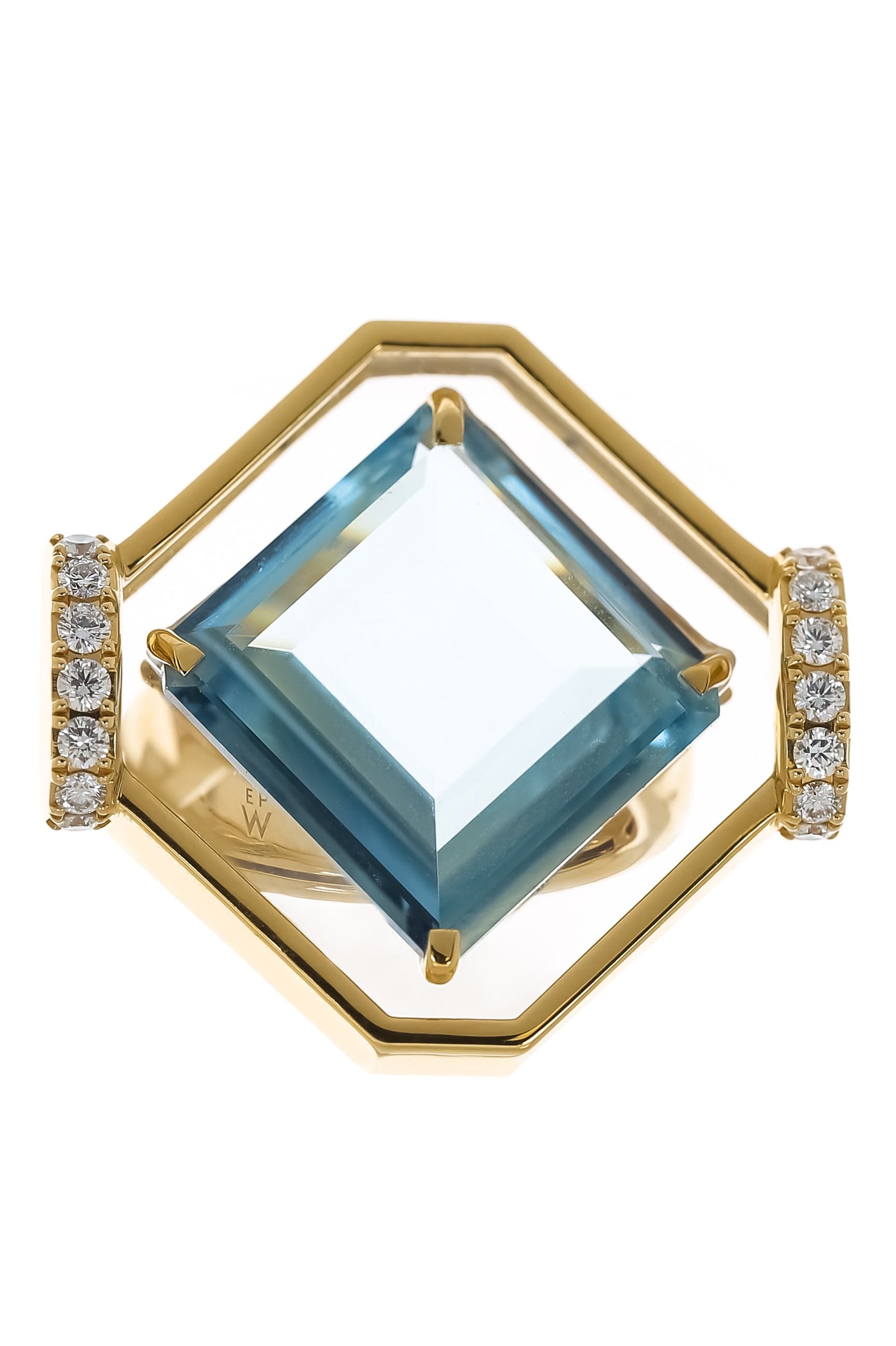 EMILY P WHEELER-Aquamarine Crystal Ring-YELLOW GOLD