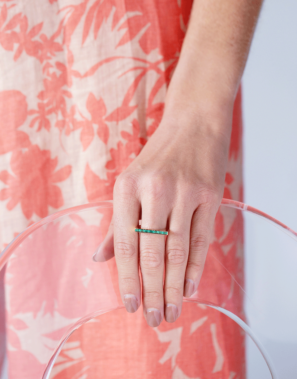 EMILY P WHEELER-Emerald Baby Platform Ring-YELLOW GOLD