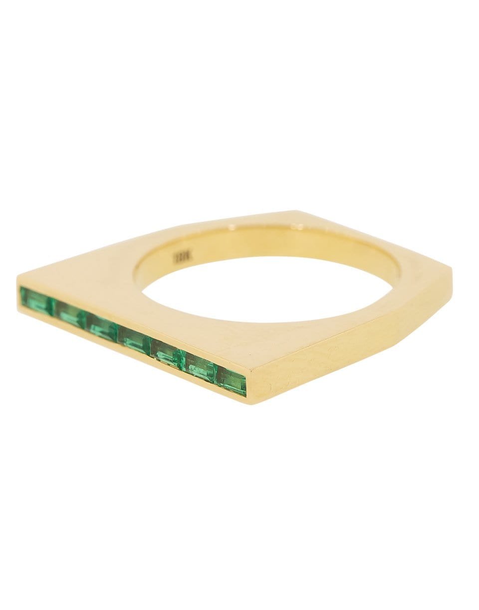 EMILY P WHEELER-Emerald Baby Platform Ring-YELLOW GOLD
