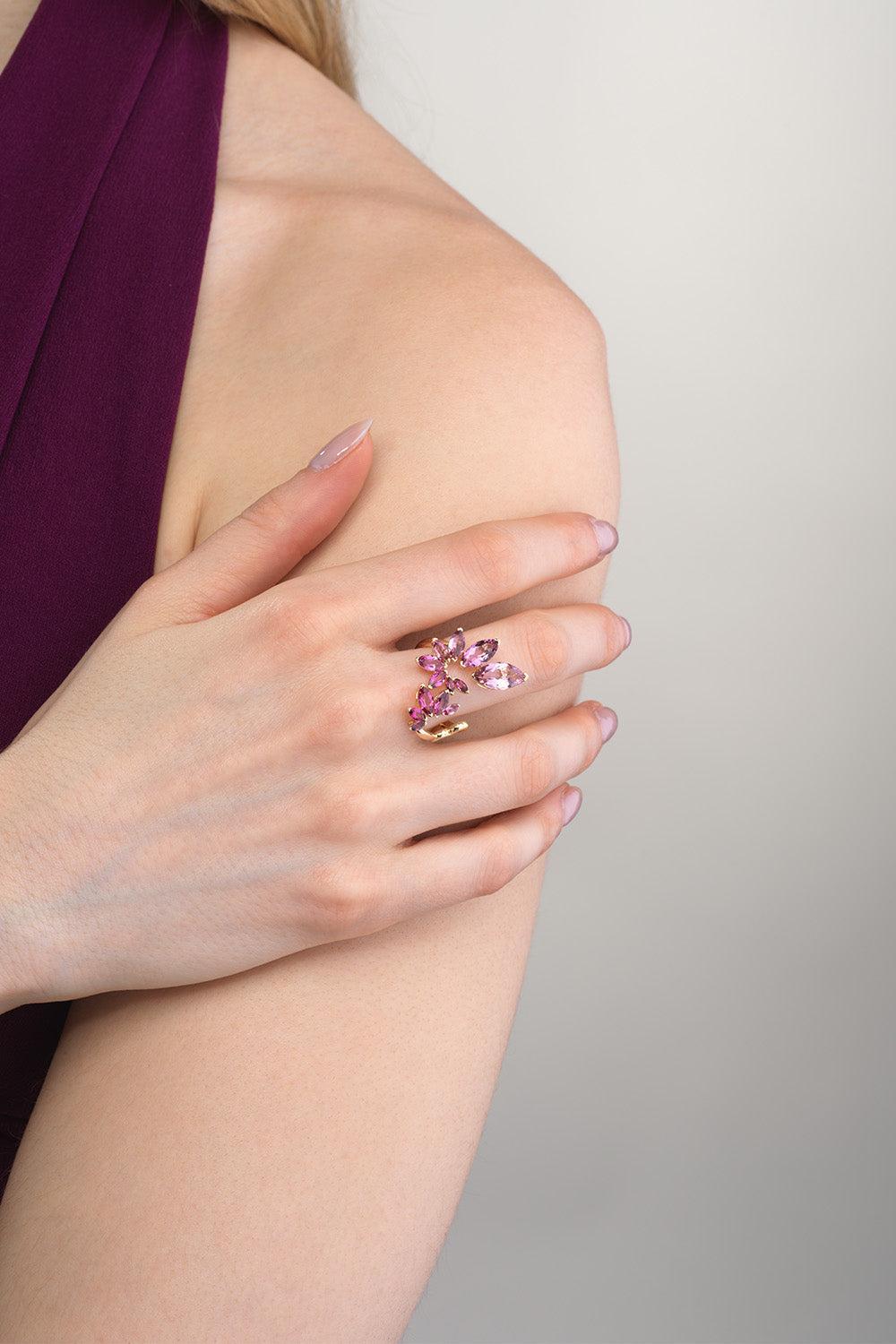 Tourmaline Arashi Ring-YELLOW GOLD-7-JEWELRYFINE JEWELRING-EMILY P WHEELER