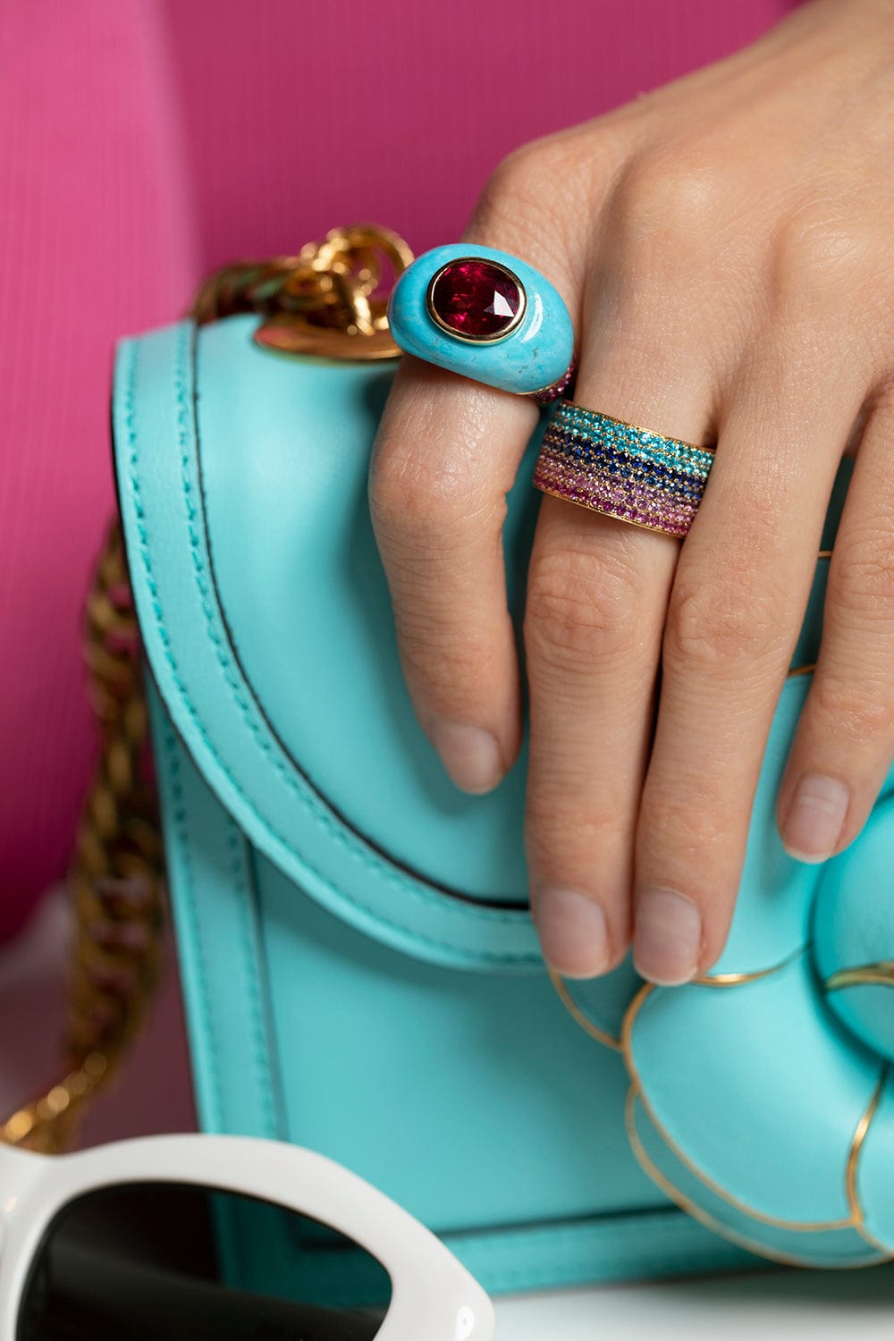 EMILY P WHEELER-Tourmaline Chubby Ring-YELLOW GOLD