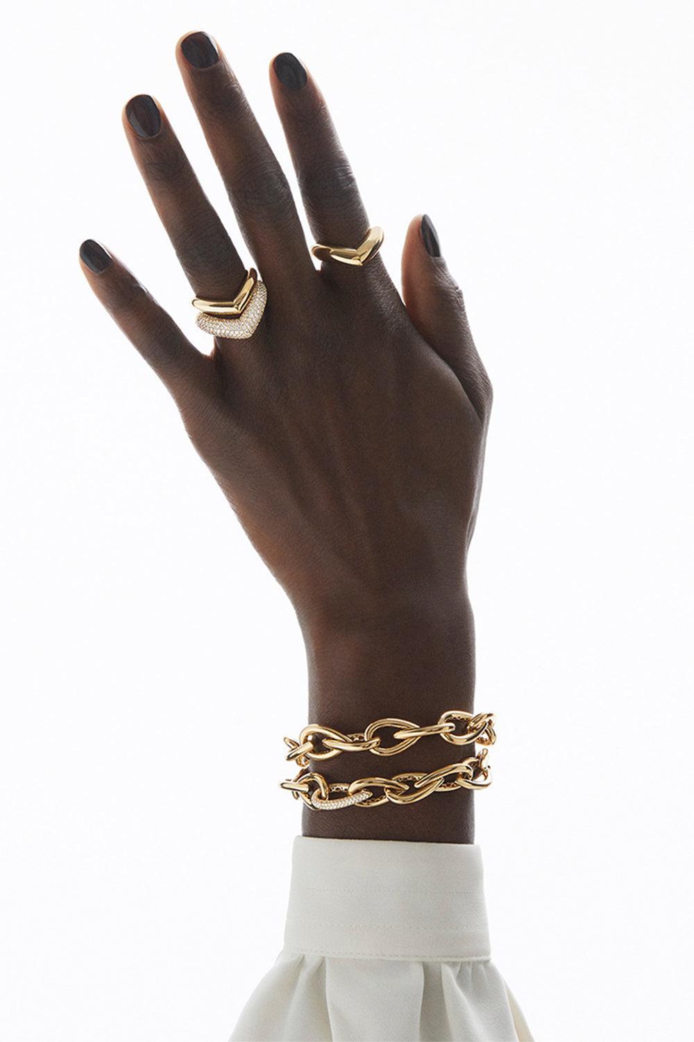 Teardrop Link Diamond Bracelet-YELLOW GOLD-8.5-JEWELRYFINE JEWELBRACELET O-ENGELBERT 1920