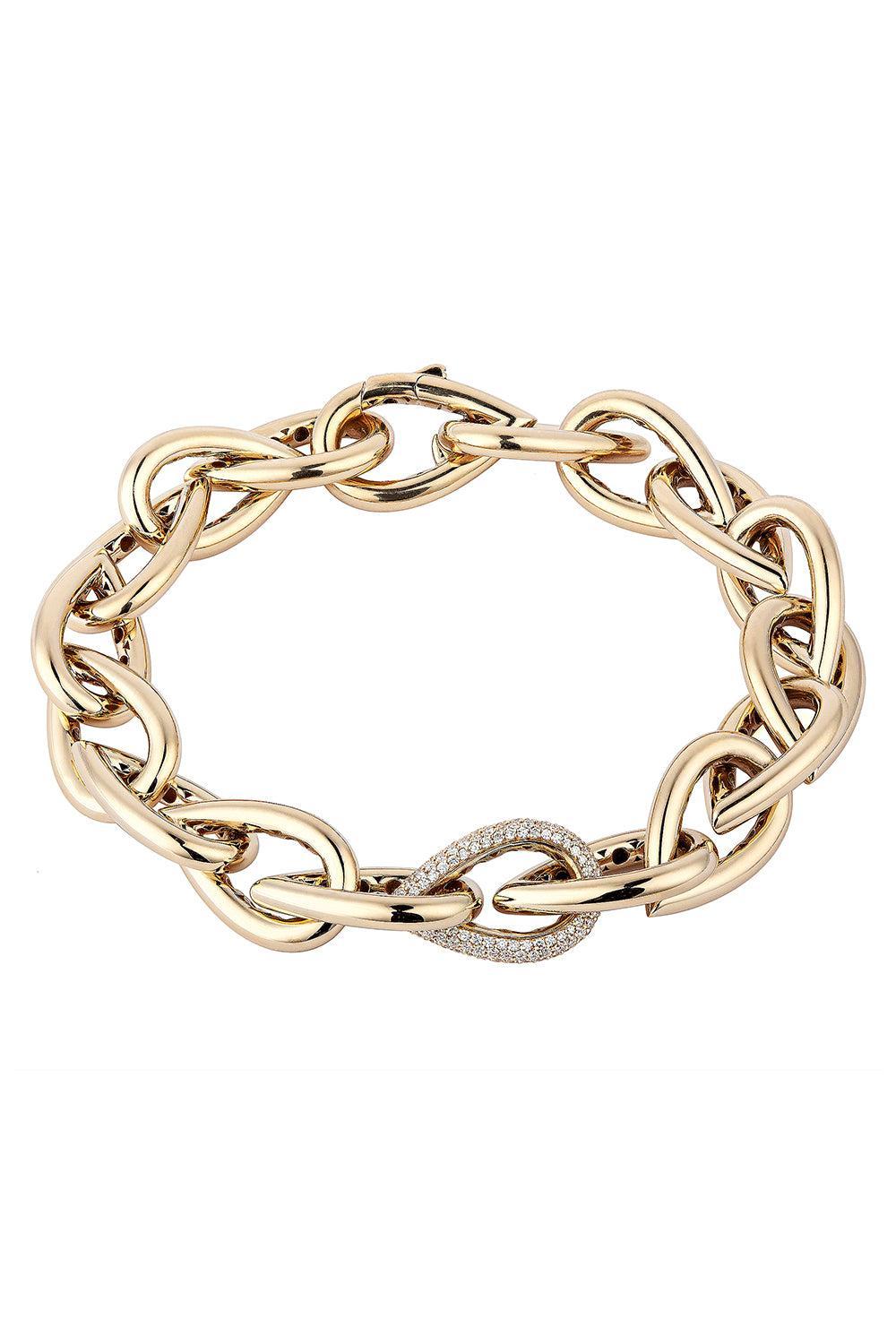 Teardrop Link Diamond Bracelet-YELLOW GOLD-8.5-JEWELRYFINE JEWELBRACELET O-ENGELBERT 1920