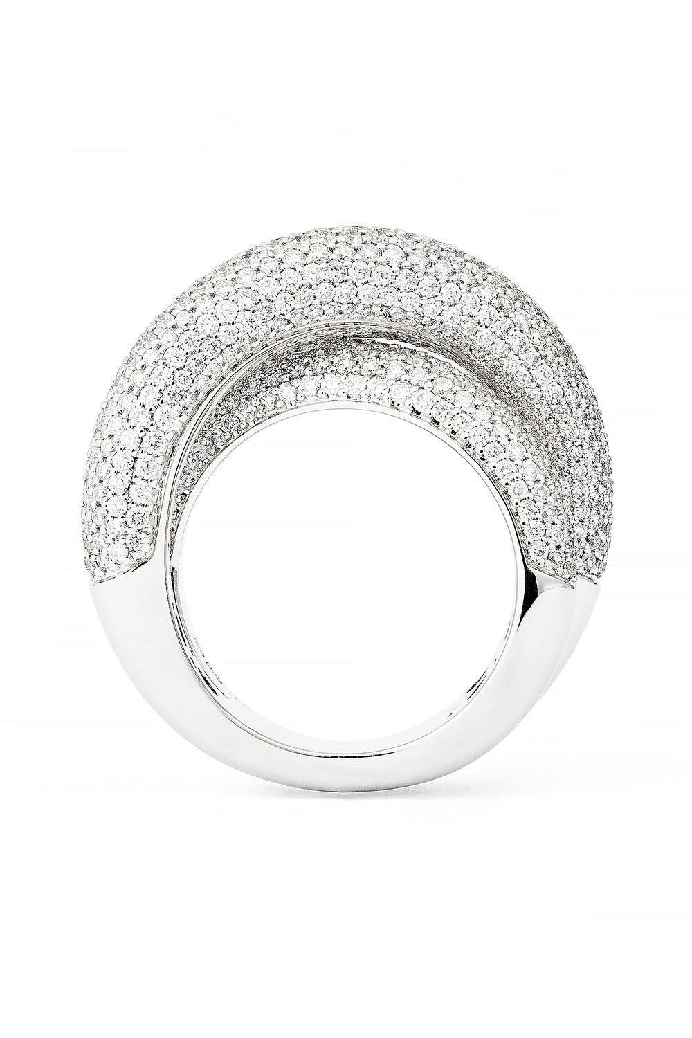 Big Full Pave Diamond Infinity Loop Ring-WHITE GOLD-JEWELRYFINE JEWELEARRING-ENGELBERT 1920