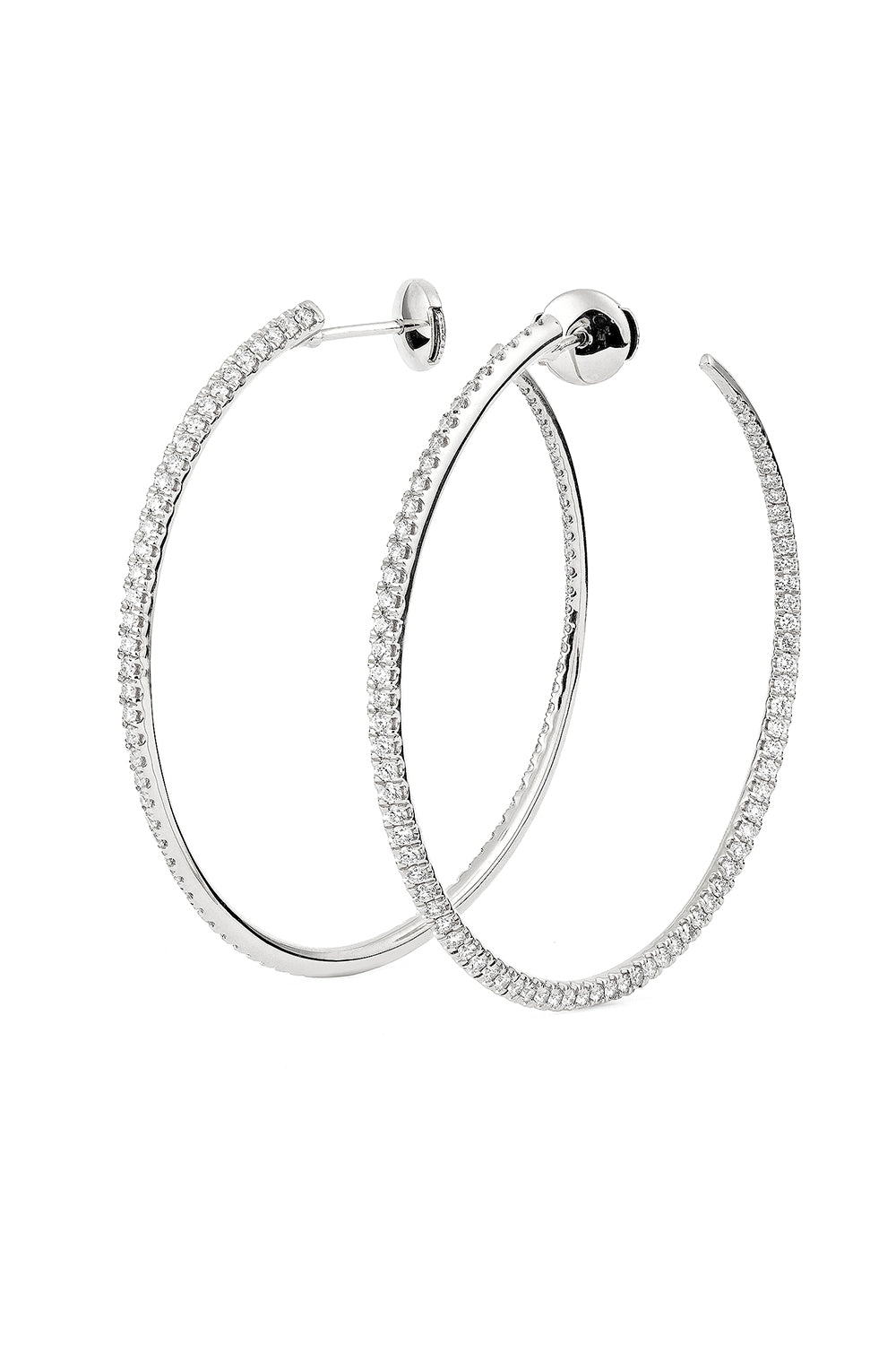 Diamond Twisted Earrings - 45Mm-WHITE GOLD-JEWELRYFINE JEWELEARRING-ENGELBERT 1920