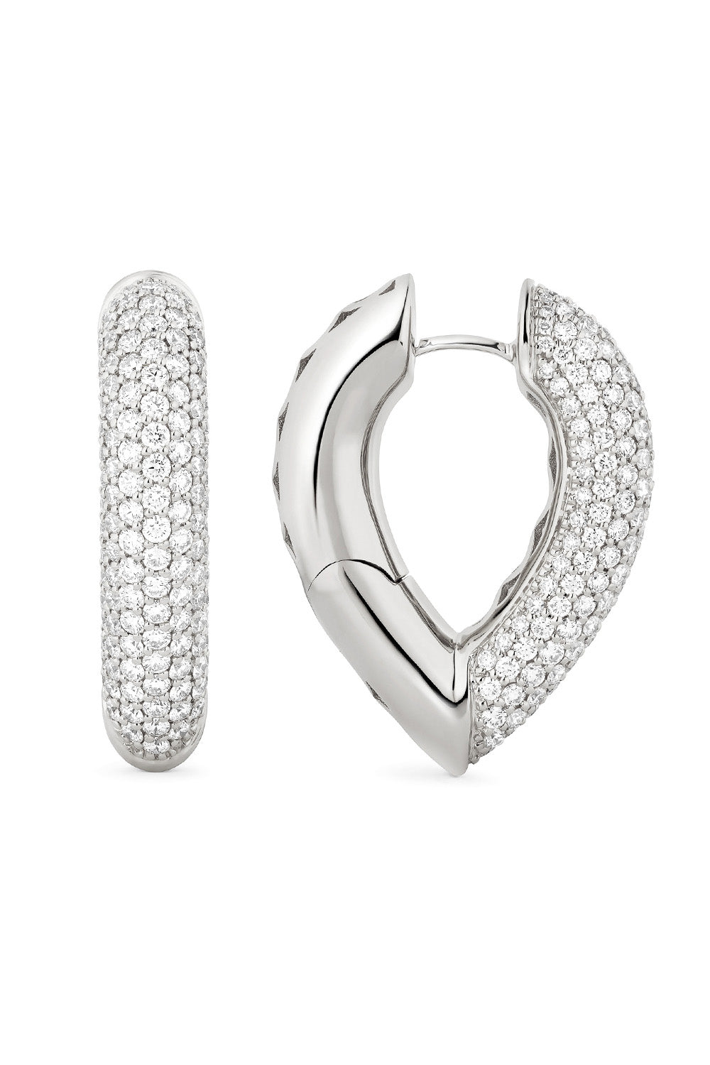 Big Pave Diamond Teardrop Link Earrings-WHITE GOLD-L-JEWELRYFINE JEWELEARRING-ENGELBERT 1920