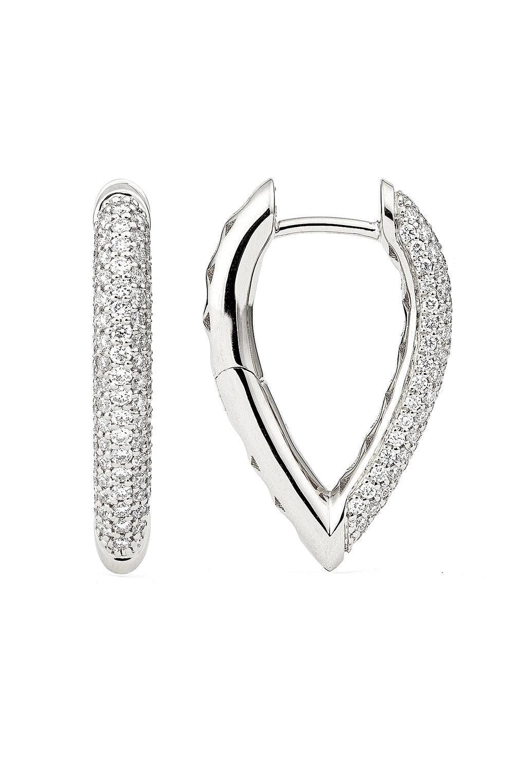 Small Pave Diamond Teardrop Link Earrings-WHITE GOLD-S-JEWELRYFINE JEWELEARRING-ENGELBERT 1920