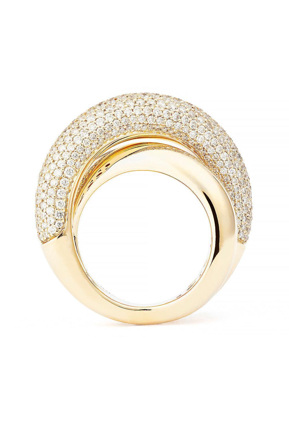Big Half Pave Diamond Infinity Loop Ring-YELLOW GOLD-6.5-JEWELRYFINE JEWELEARRING-ENGELBERT 1920