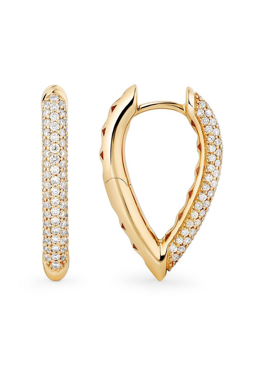 Small Pave Diamond Teardrop Link Earrings-YELLOW GOLD-S-JEWELRYFINE JEWELEARRING-ENGELBERT 1920