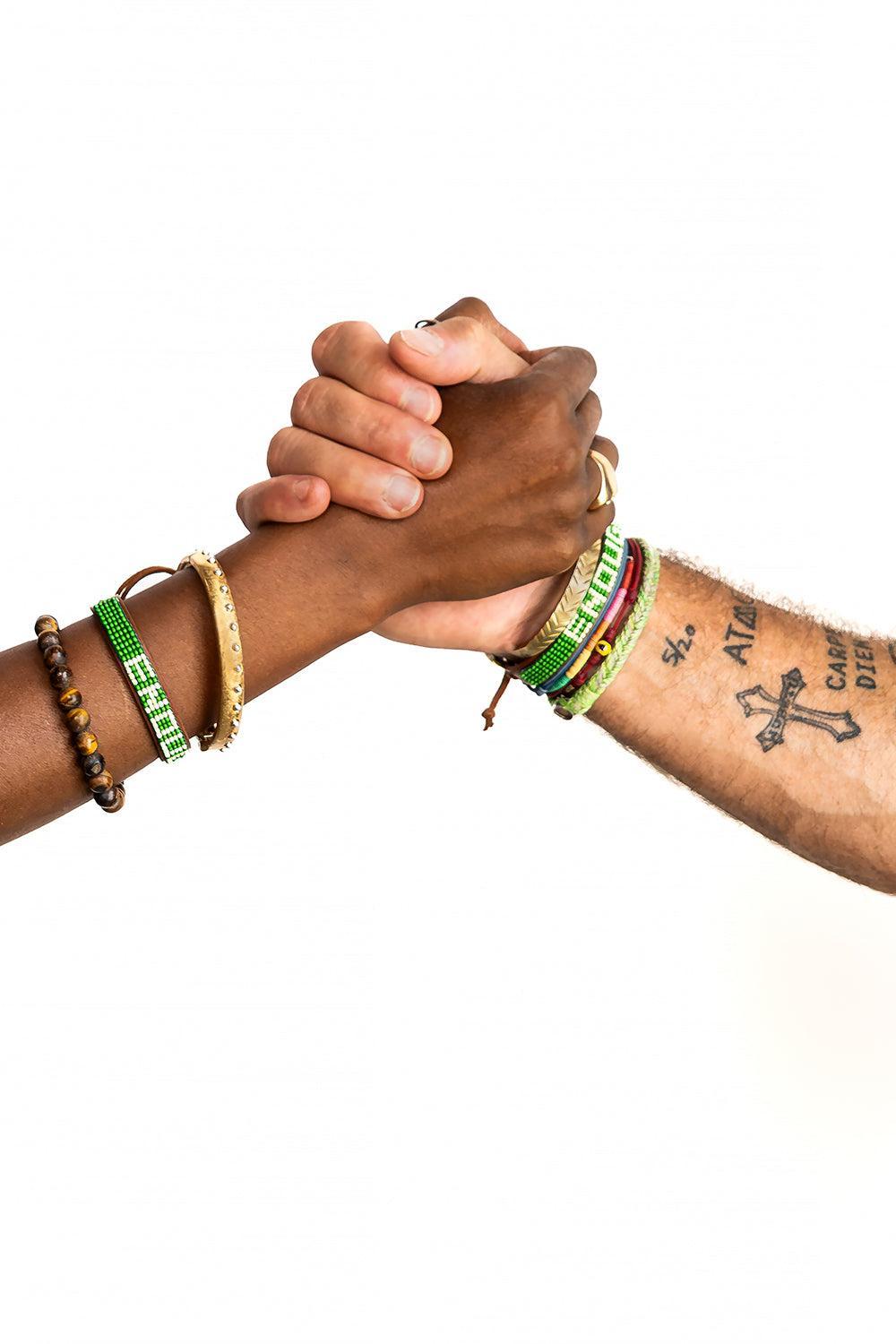  Enough Green Beaded Leather Bracelet Set-GREEN-O/S-ACCESSORIEMISC-ENOUGH 