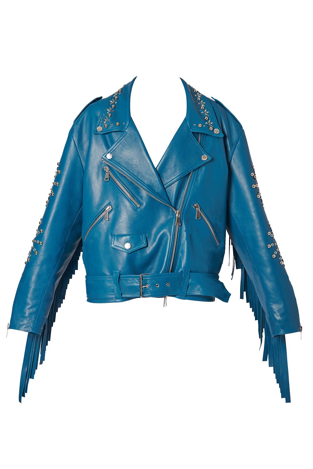 ERDEM-Oversized Biker Jacket-BLUE