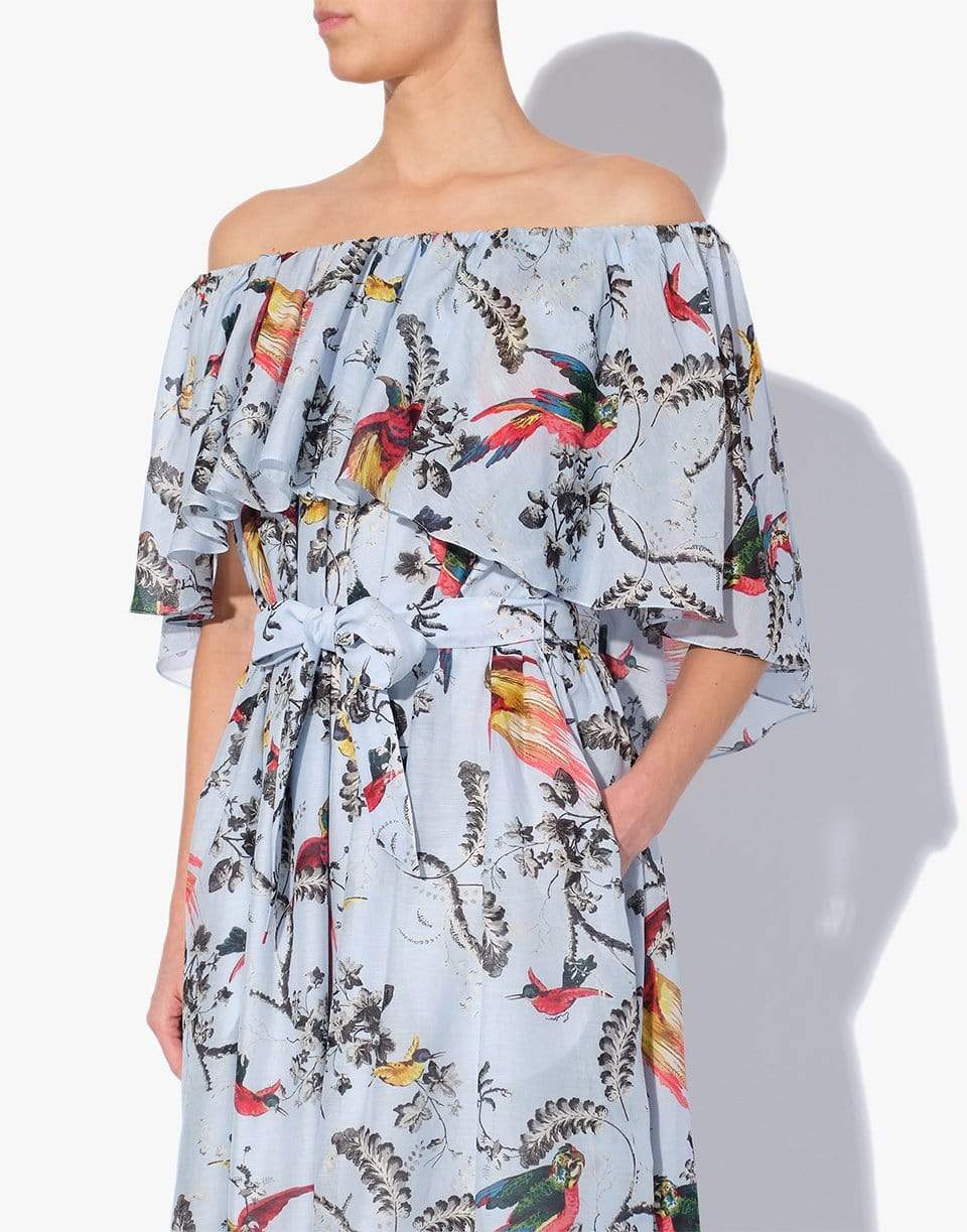 ERDEM-Algarve Dress Paisley Parrot Cotton Silk Voile-