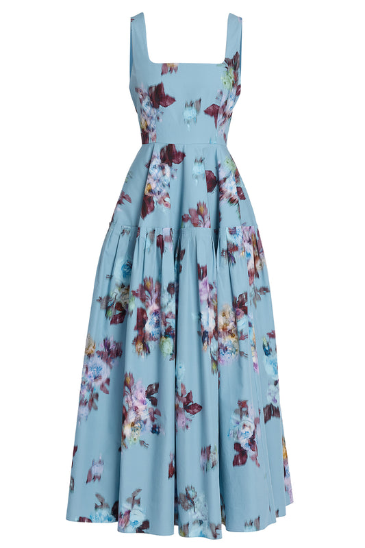 Floral Poplin Sleeveless Maxi Dress-BLUE-4-CLOTHINGDRESSCASUAL-ERDEM