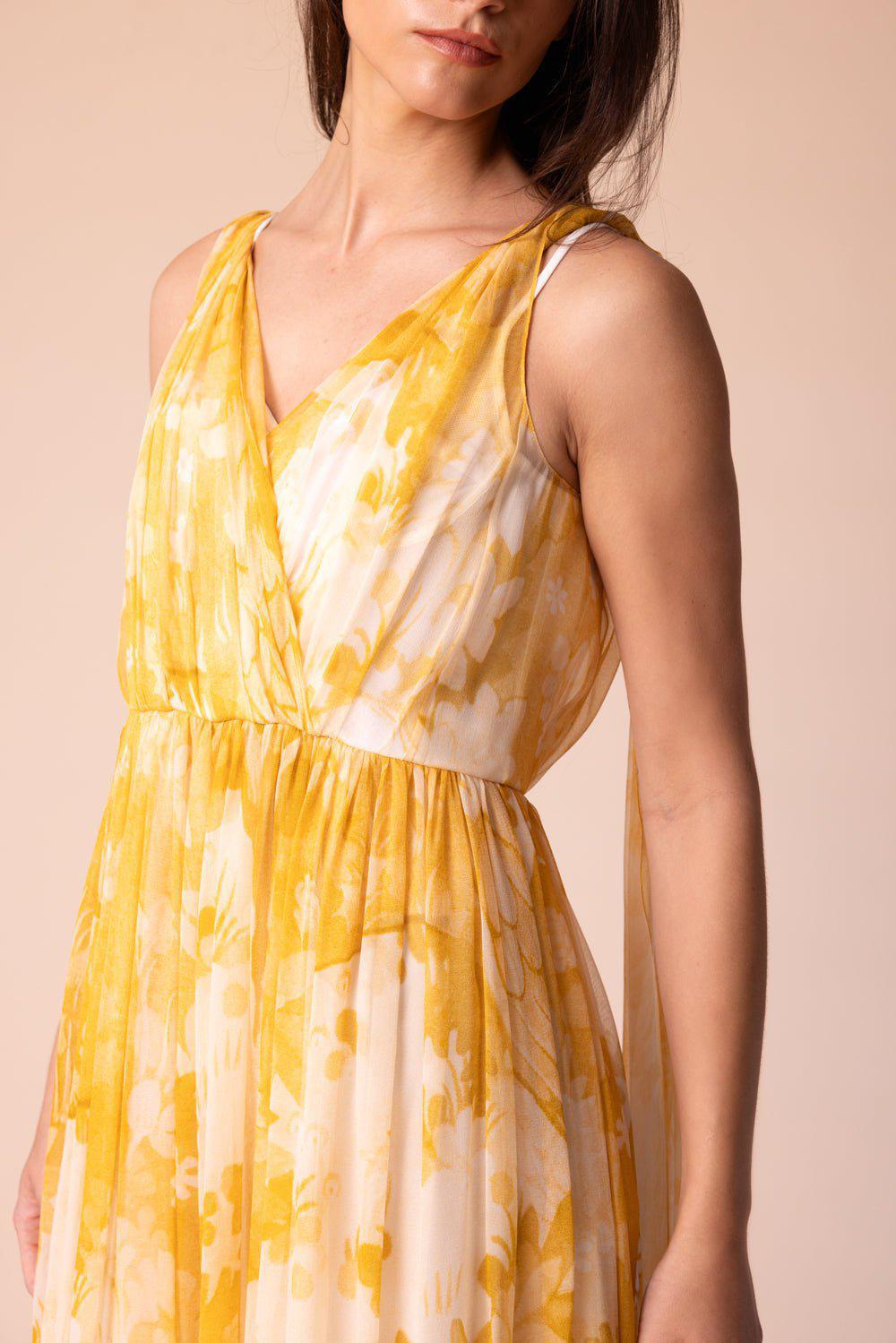 ERDEM-Sleeveless Vneck Floral Maxi Dress-