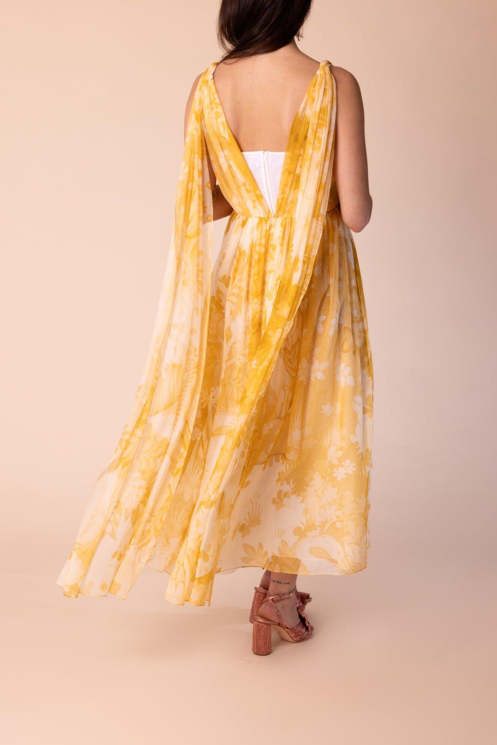 ERDEM-Sleeveless Vneck Floral Maxi Dress-