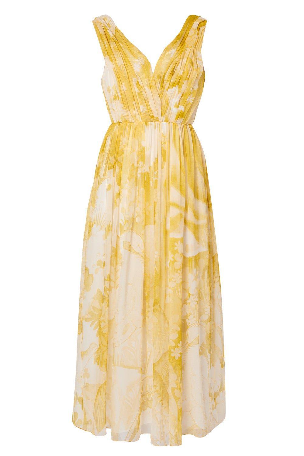 ERDEM-Sleeveless Vneck Floral Maxi Dress-