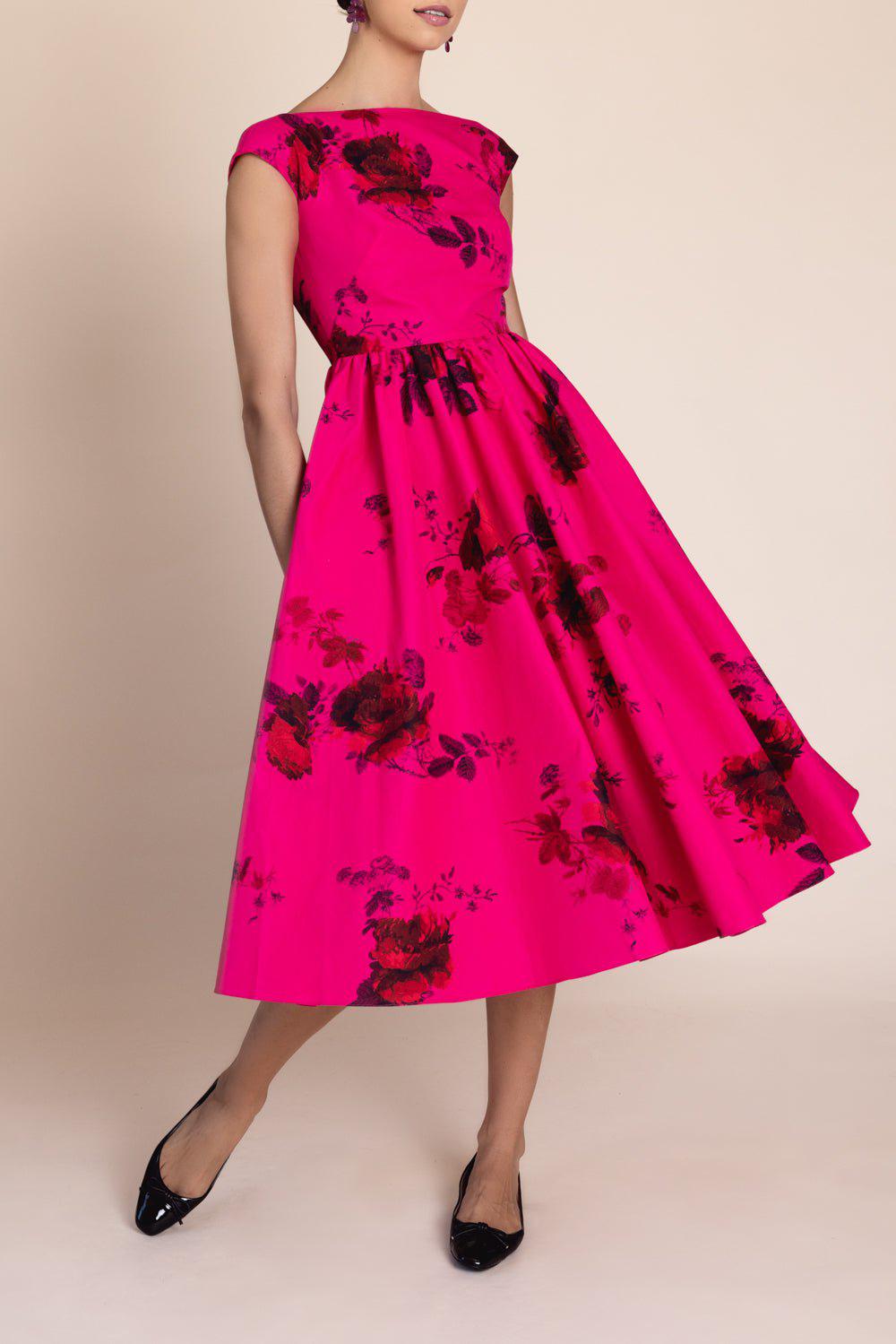 ERDEM-Sleeveless Flare Midi Dress-