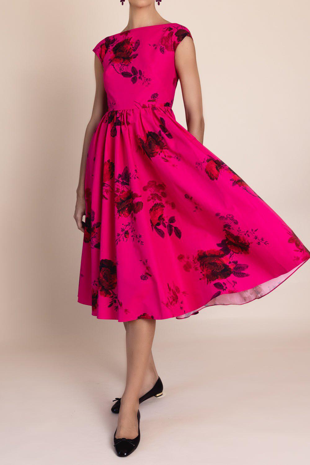 ERDEM-Sleeveless Flare Midi Dress-