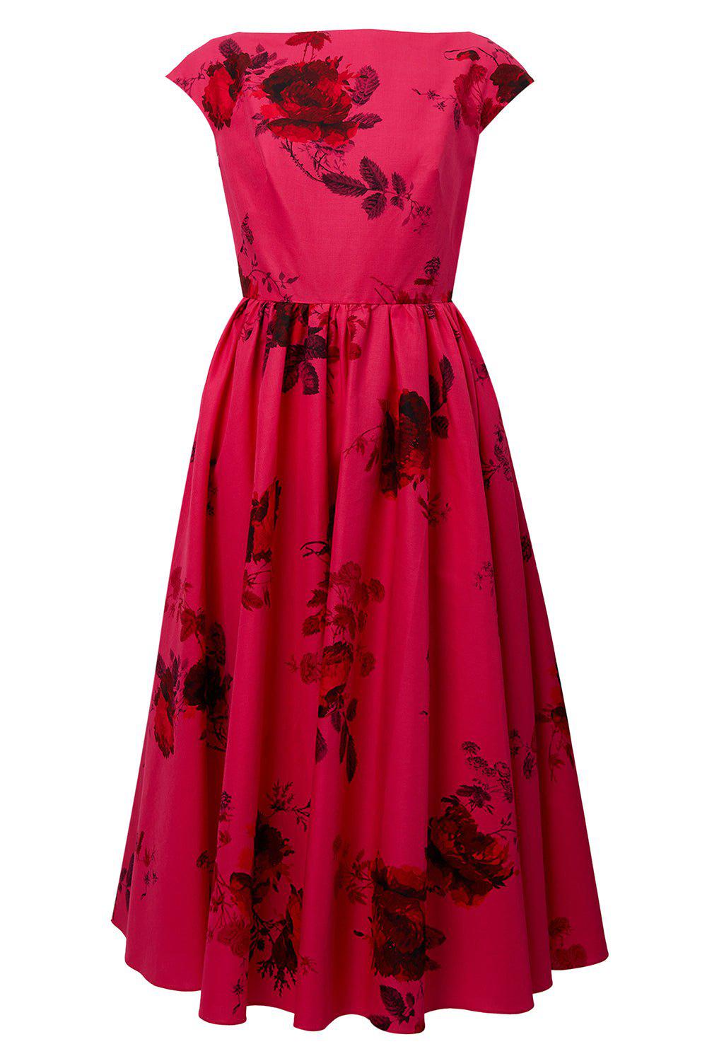 ERDEM-Sleeveless Flare Midi Dress-