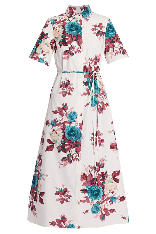 Floral Short Sleeve Maxi Dress-FLORAL-16-CLOTHINGDRESSCASUAL-ERDEM