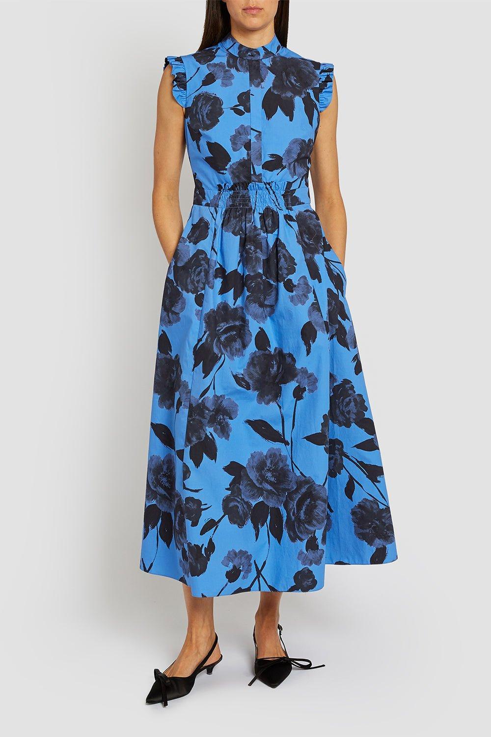 ERDEM-Sleeveless Full Skirt Midi Dress-