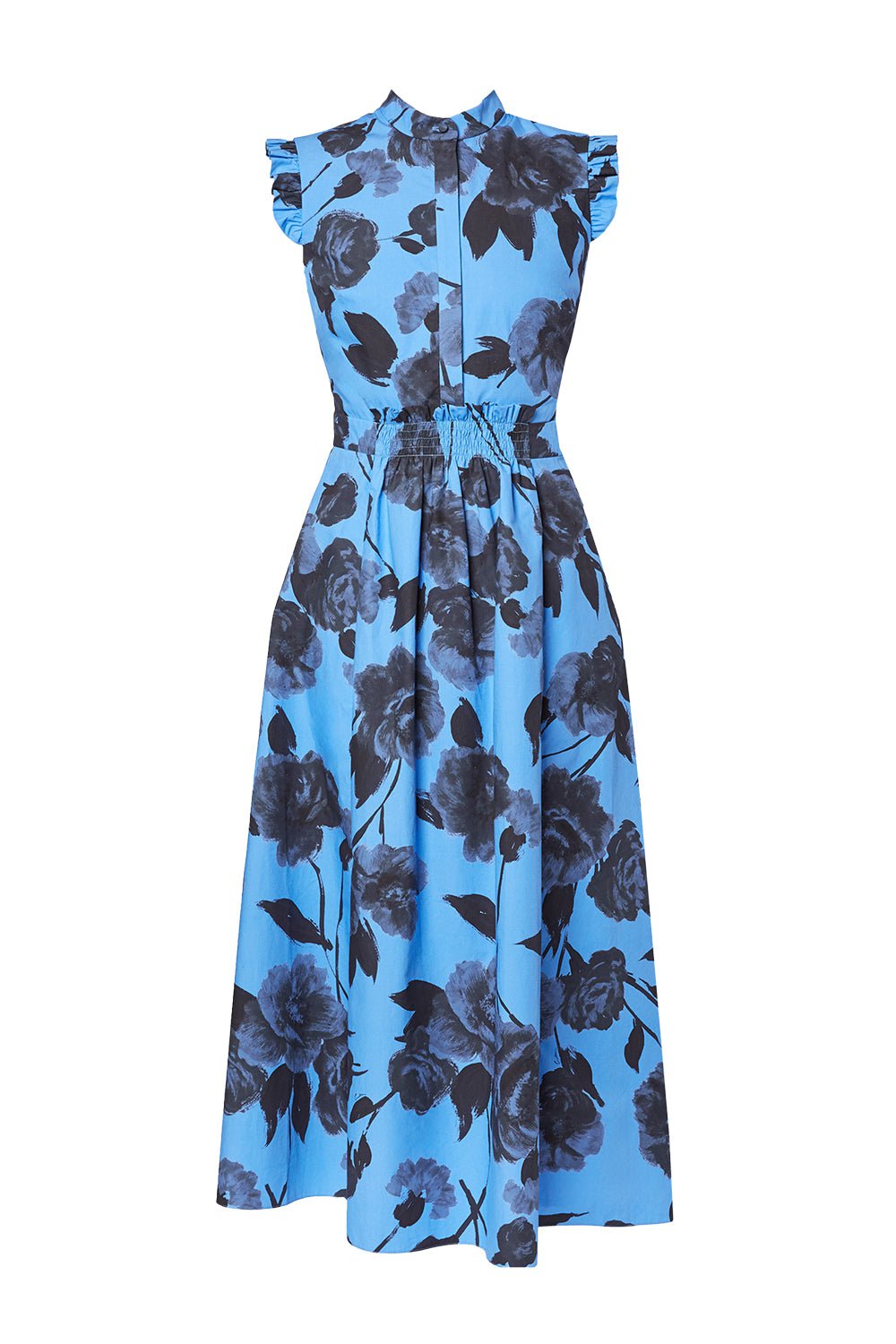 ERDEM-Sleeveless Full Skirt Midi Dress-